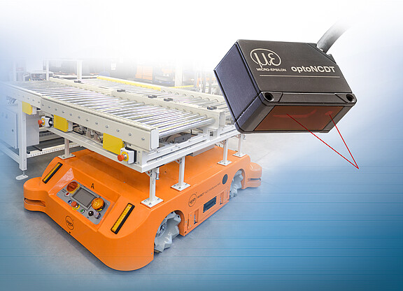 Lasersensor für Postionierung automomer Transportsysteme