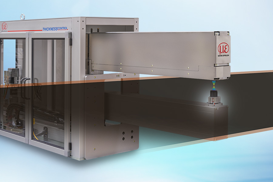 Inline thickness measurement of battery film