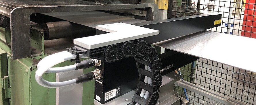 thicknessGAUGE installed on production line to measure thickness of metal strip