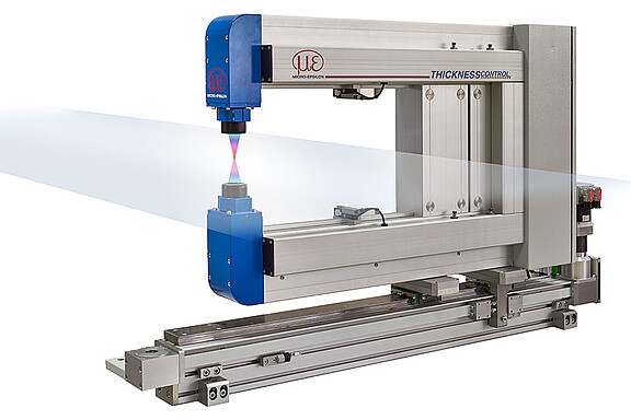 Inline thickness measurement of plastic films