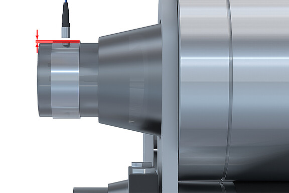 Roll wear measurement in roll stand via bearing gap