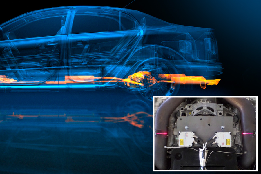 Measurement of component movements in road tests