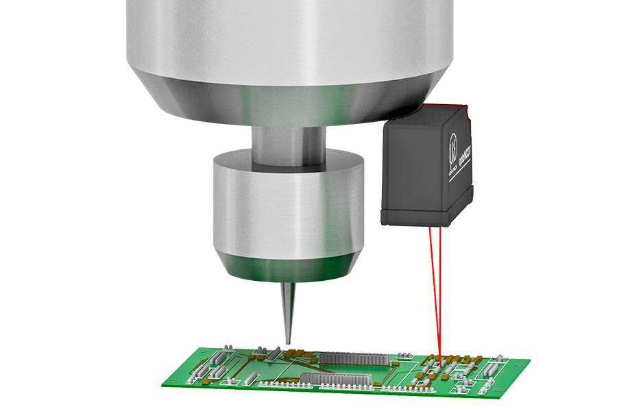 Distance measurement in dispensers for adhesives